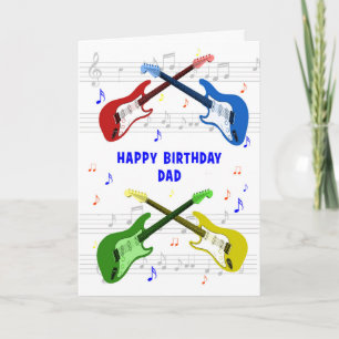 Cartão de Aniversário de Guitarras pais
