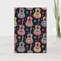 Cartão de Aniversário de Guitarras Psicodélicas