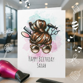 Cartão de aniversário de Hairdresser Engraçado par