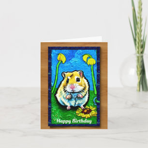 Cartão de Aniversário de Hamster Bonito
