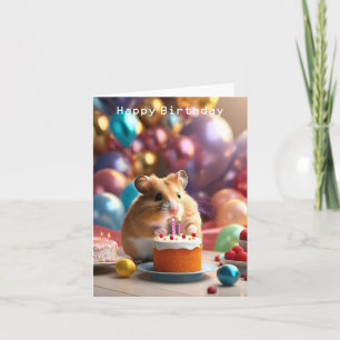Cartão de Aniversário de Hamster Bonito