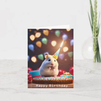Cartão de Aniversário de Hamster Bonito