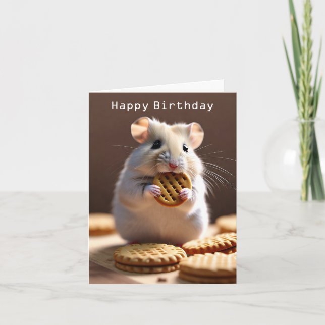 Cartão de Aniversário de Hamster Bonito (Frente)