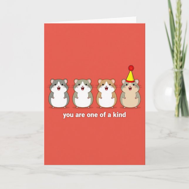 Cartão de Aniversário de Hamster Único (Frente)