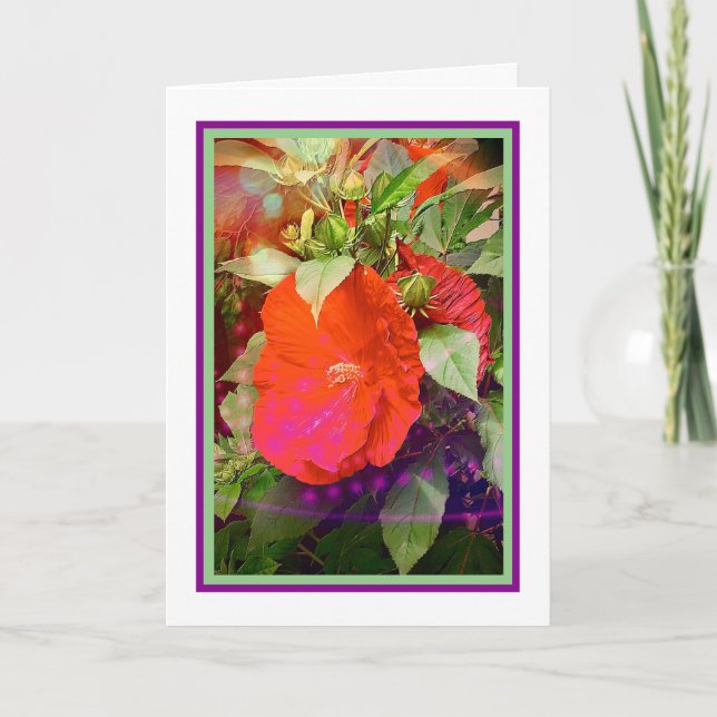 Cartão de aniversário de Hibiscus (Frente)
