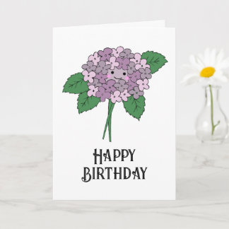 Cartão de Aniversário de Hortênsia Kawaii Desenhad