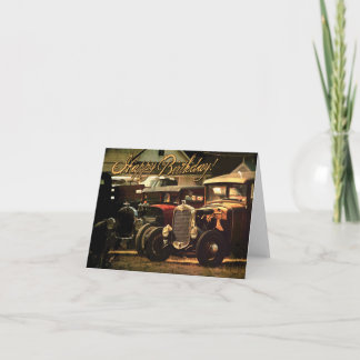 Cartão de aniversário de hot rod