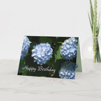 Cartão de Aniversário de Hydrangea Azul