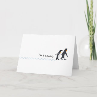 Cartão de Aniversário de Impressões Pinguins