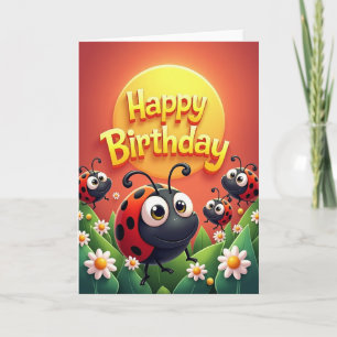 Cartão de Aniversário de Inseto Divertido