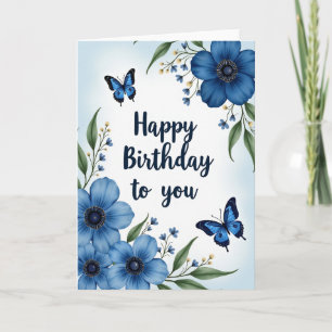 Cartão de Aniversário de Inseto Floral