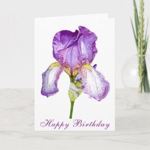 Cartão de Aniversário de Iris Puro Brilhante