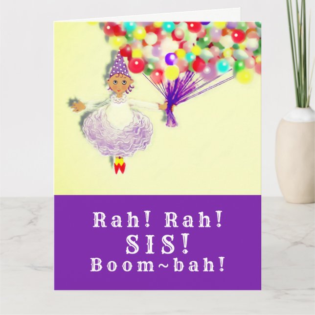 cartão de aniversário de irmã engraçada (Frente)