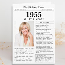 Cartão de aniversário de jornal de 1955