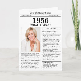 Cartão de aniversário de jornal de 1956