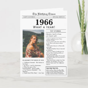Cartão de aniversário de jornal de 1966