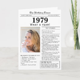 Cartão de aniversário de jornal de 1979
