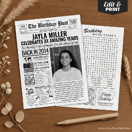 Cartão de aniversário de jornal de 2014, Trend