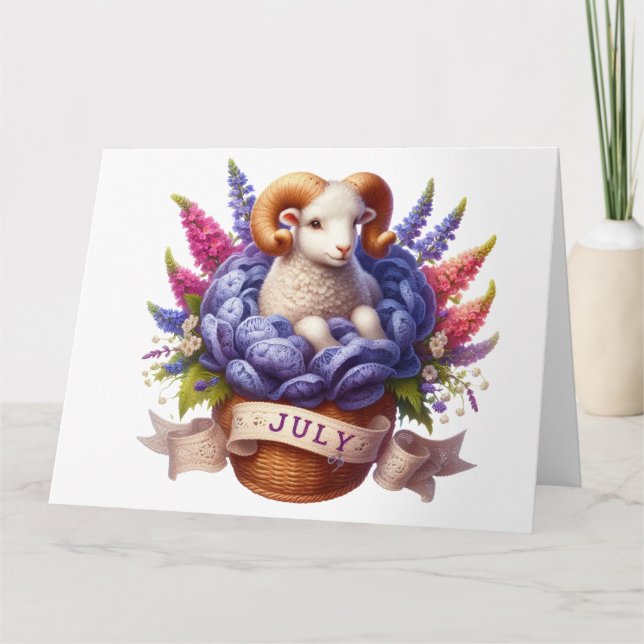 Cartão de Aniversário de Julho (Frente)