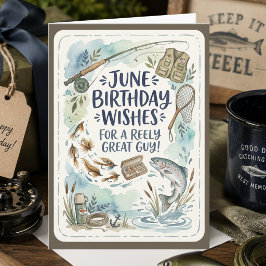 Cartão de Aniversário de Junho para Ele Aquarela P