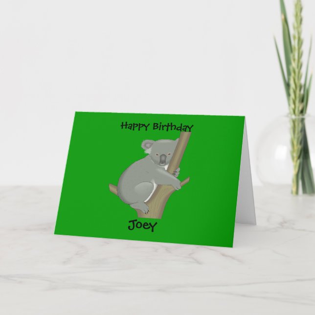 Cartão de Aniversário de Koala Personalizado para  (Frente)