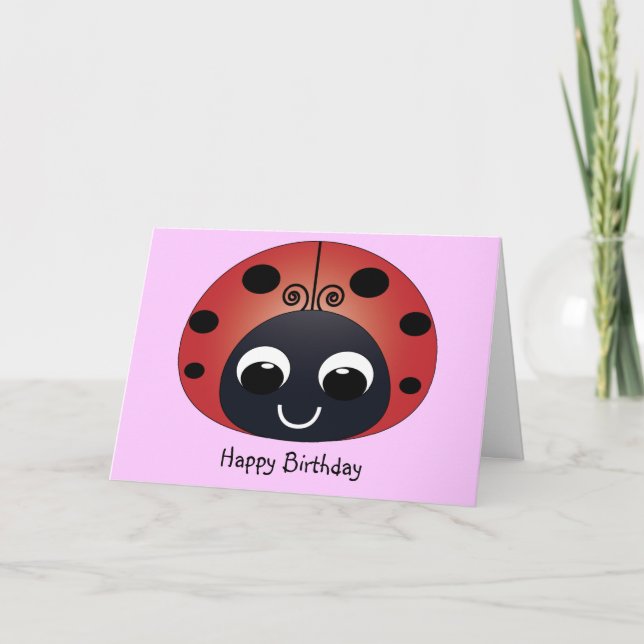 Cartão de Aniversário de Ladybug (Frente)