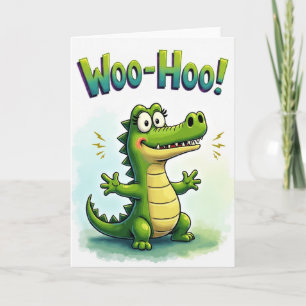 Cartão de Aniversário de Lagarto Caprichoso