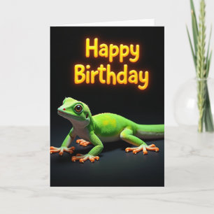 Cartão de Aniversário de Lagarto Esmeralda