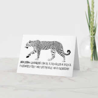 Cartão de Aniversário de Leopardo Comedor de Homem