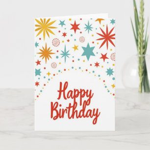 Cartão de Aniversário de Letra Vermelha Festiva