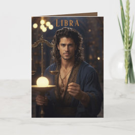 Cartão de Aniversário de Libra Masculino