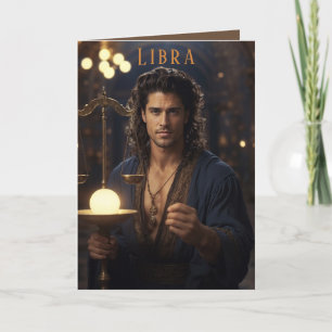 Cartão de Aniversário de Libra Masculino