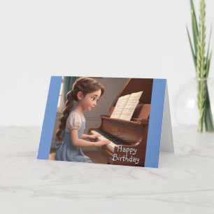 Cartão de Aniversário de Lição de Piano
