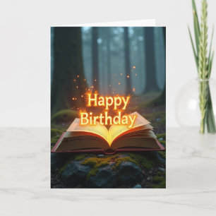 Cartão de Aniversário de Livro Mágico