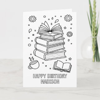 cartão de aniversário de livros dobrados para colo