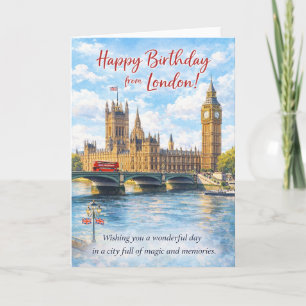 Cartão de Aniversário de Londres – Big Ben e Westm