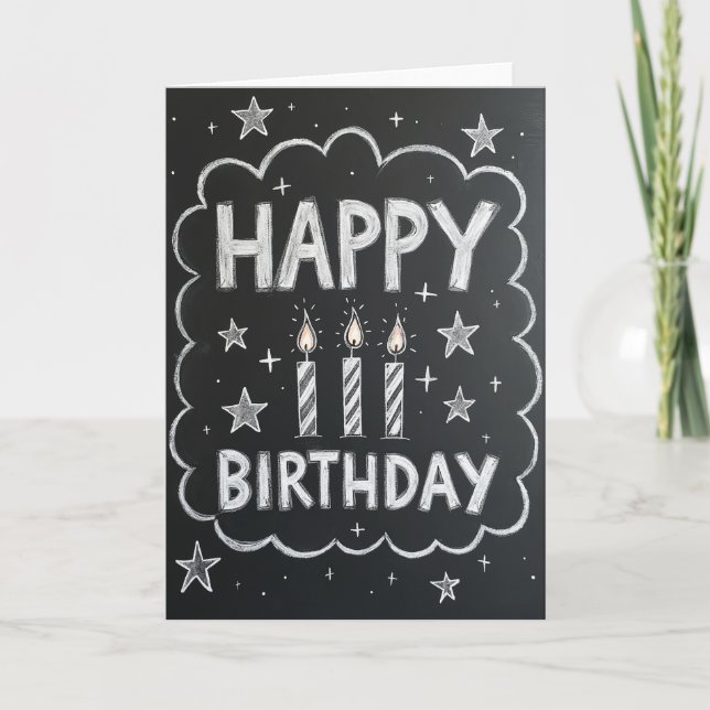 Cartão de Aniversário de Lousa (Frente)