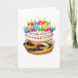 Cartão de aniversário de luxe do Hamburger<br><div class="desc">Savor seu aniversário

http://www.zazzle.com/hamburger_deluxe_birthday_card-137370239550930096?rf=238873233638756321&CMPN=zBookmarklet

http://zazzle.cathyhull.com</div>