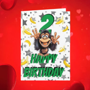 Cartão de Aniversário de Macaco
