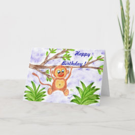 Cartão de aniversário de macaco-da-selva