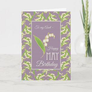 Cartão de aniversário de maio Lily-of-the-Valley,