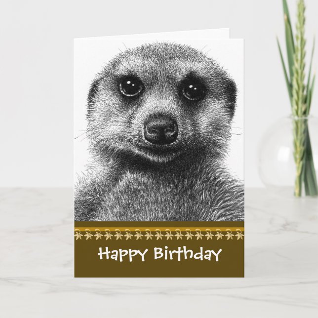 Cartão de aniversário de Meerkat (Frente)