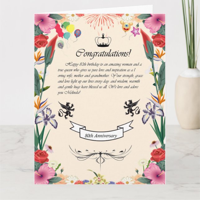 Cartão de Aniversário de Melinda (Frente)