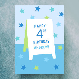 Cartão de Aniversário de Menino com Idade Personal