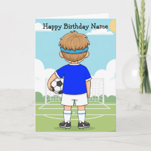 Cartão de Aniversário de Menino de Futebol Bonito