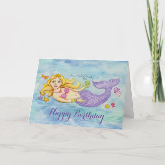 Cartão de aniversário de Mermaid