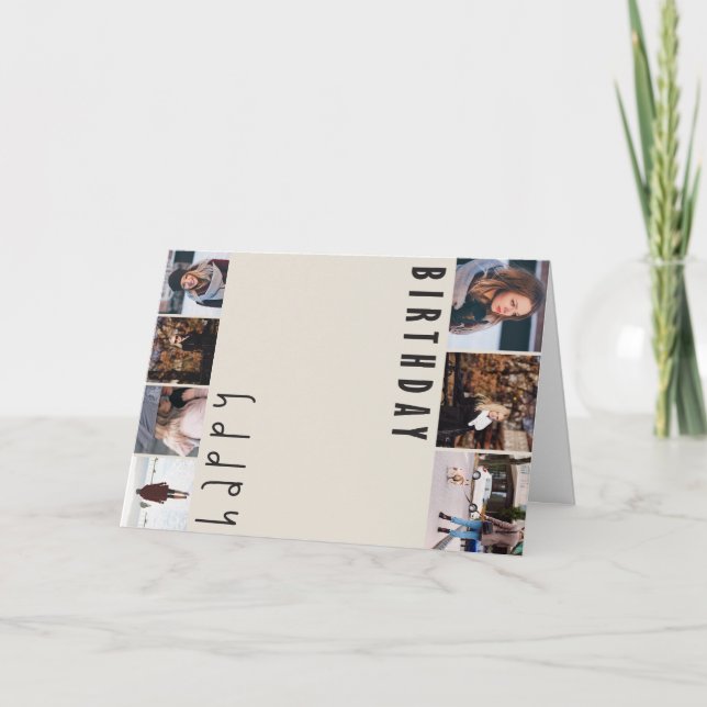 Cartão de aniversário de Modelo personalizável (Frente)