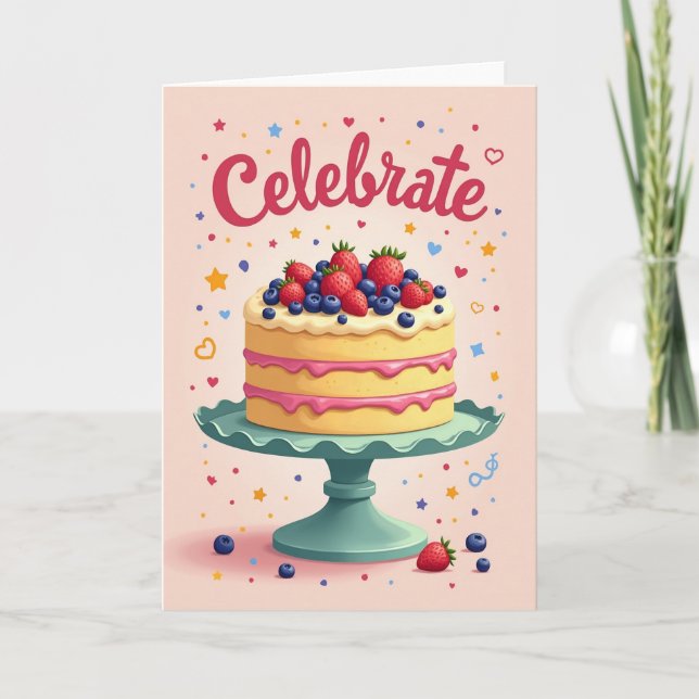 Cartão de Aniversário de Morango (Frente)
