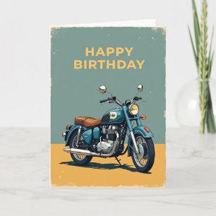 Cartão de Aniversário de Moto