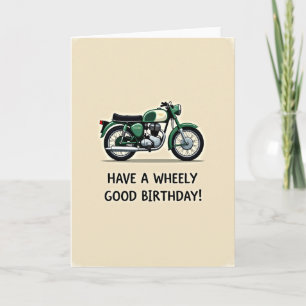Cartão de Aniversário de Moto Antiga Alegre